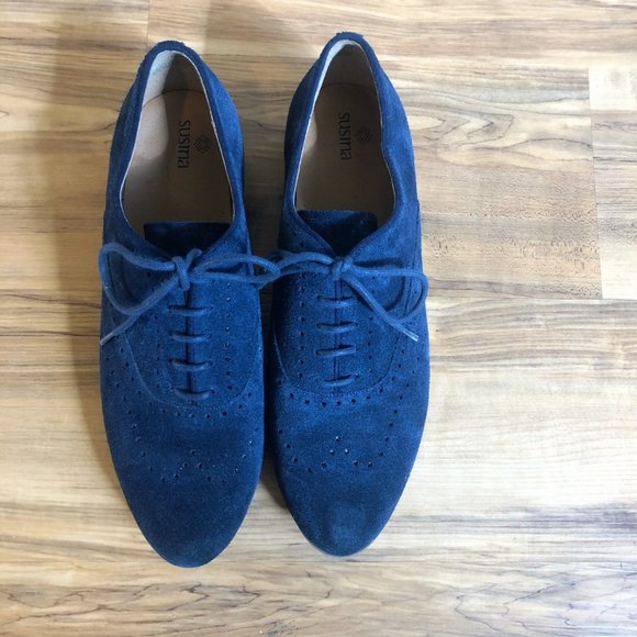 SUSINA Ebbi Blue Suede Oxford Loafer - size 9 EUC - Picture 6 of 14